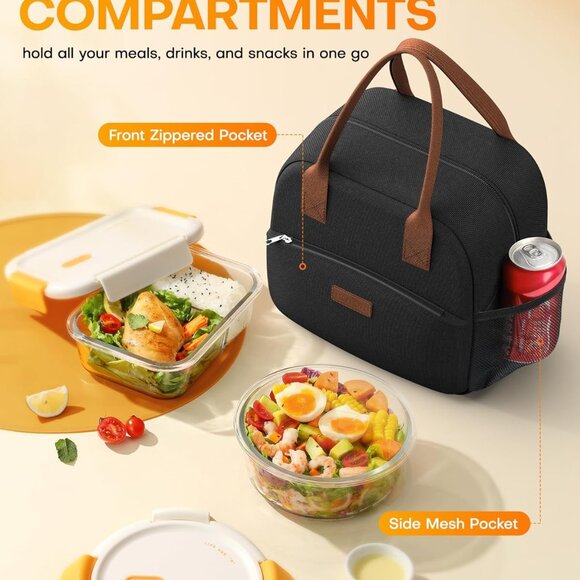 Lunch Bag for Women & Men - Wear-Resistant Insulated Lunch Box with Large Capaci - Picture 2 of 9